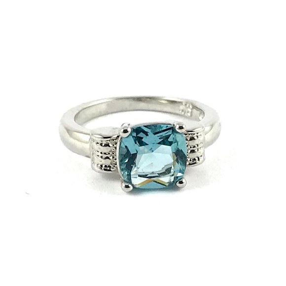 Jewelry - Vintage Silver Faux Aquamarine Ring Size 6